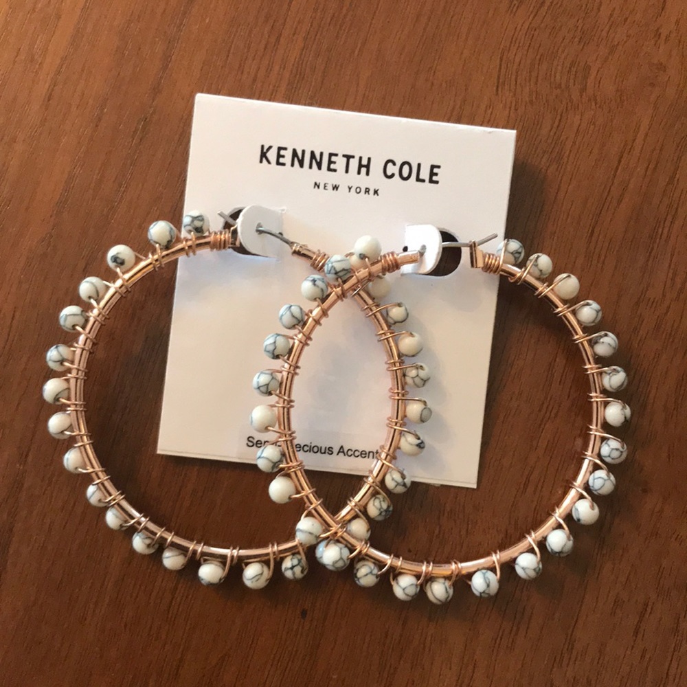 Kenneth Cole semi-precious hoops earrings!